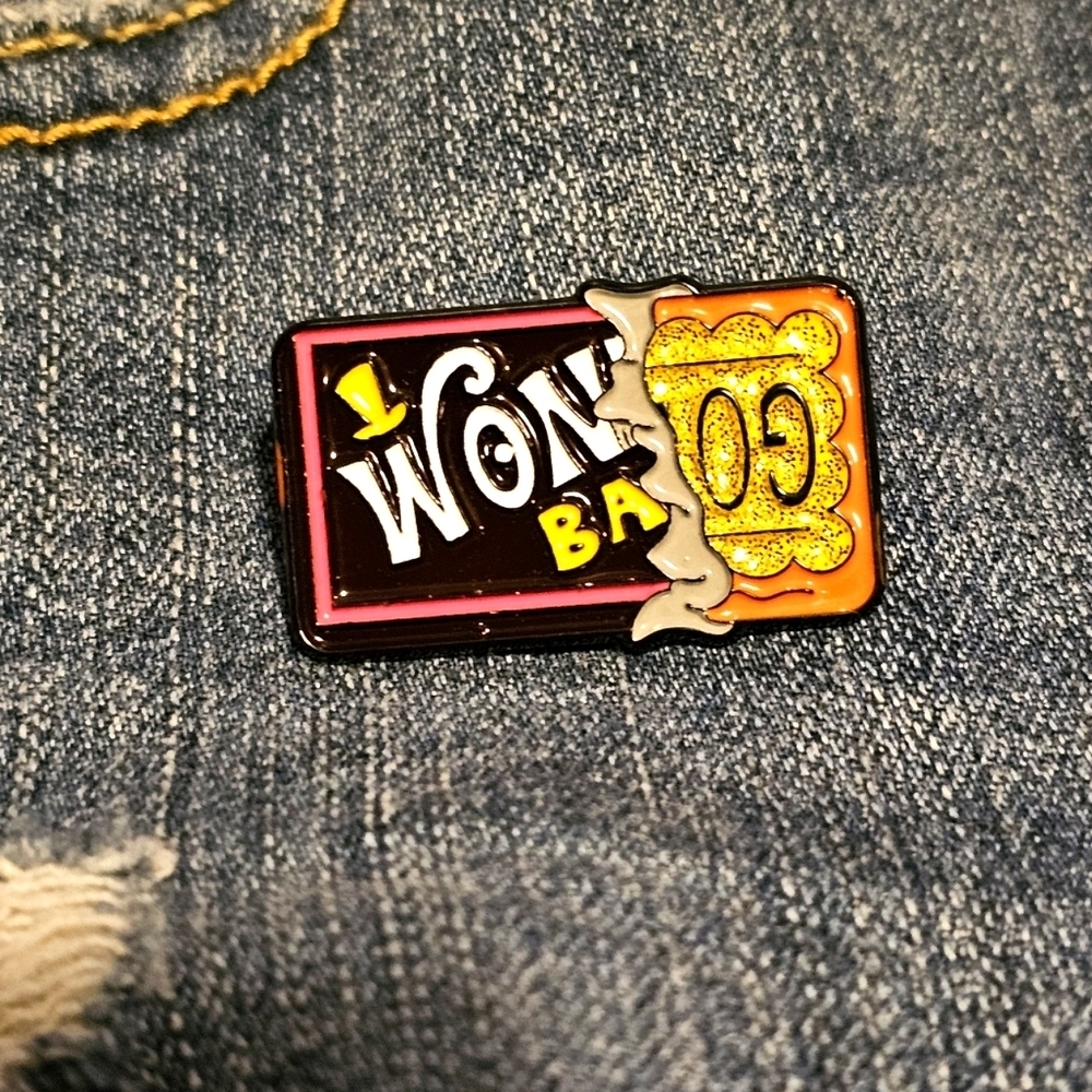 Wonka Chocolate Bar Golden Ticket Willy Wonka Enamel Pin